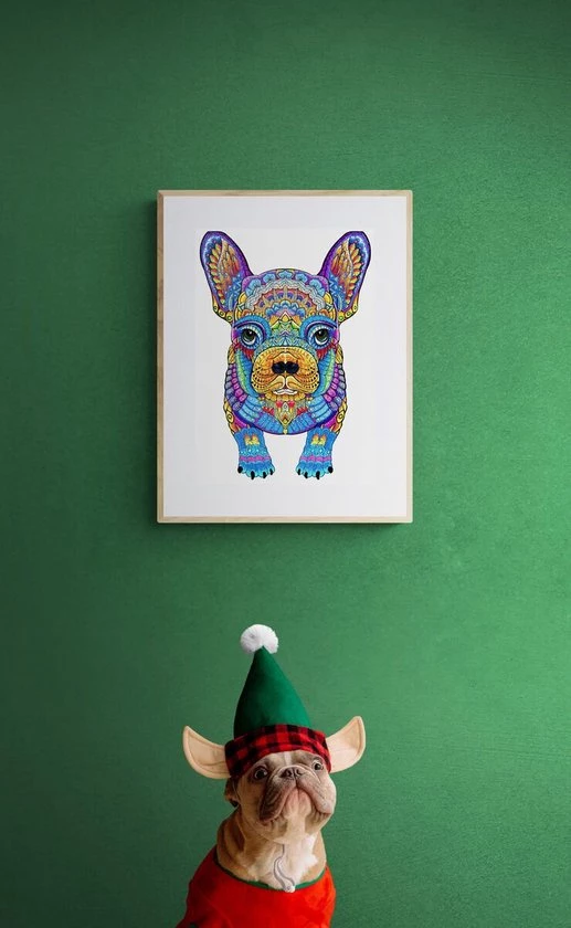 Brickkies®,Franse Bulldog, Jigsaw Puzzel, Houten Puzzel, A3, Maat L, 42 X 28 X 29 Cm, 294 Stukjes, Kijk Voor Verschillende Afbeeldingen. 7 Brickkies®,Franse Bulldog, Jigsaw Puzzel, Houten Puzzel, A3, Maat L, 42 X 28 X 29 Cm, 294 Stukjes, Kijk Voor Verschillende Afbeeldingen. - Afbeelding 5