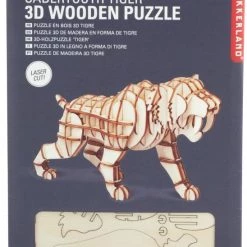 Kikkerland 3D Puzzel Van Hout - In De Vorm Van Een Sabeltand Tijger - Schoencadeautjes Sinterklaas