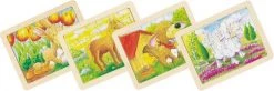 Goki Houten Puzzels Dieren, Set Van 6