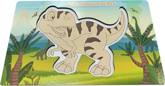 Melloniki Houten Dinosaurus Puzzel - Tyrannosaurus Rex 4 Melloniki Houten Dinosaurus Puzzel - Tyrannosaurus Rex - Afbeelding 2