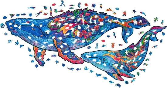 UNIDRAGON Houten Puzzel Dier - Melkachtige Walvissen - 700 Stukjes - Royal Size 52x82 Cm 13 UNIDRAGON Houten Puzzel Dier - Melkachtige Walvissen - 700 Stukjes - Royal Size 52x82 Cm - Afbeelding 11