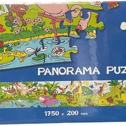 Fame Puzzles Puzzel Panorama Jungle - Kinderpuzzel 120 Stuks - 1750 X 200 Mm - Dieren