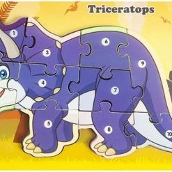 Melloniki Houten Dinosaurus Puzzel - Triceratops