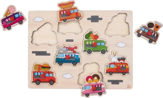 Engelhart Vormenpuzzel Foodtruck Junior 22,5 X 30 Cm Hout 9-delig 4 Engelhart Vormenpuzzel Foodtruck Junior 22,5 X 30 Cm Hout 9-delig - Afbeelding 2