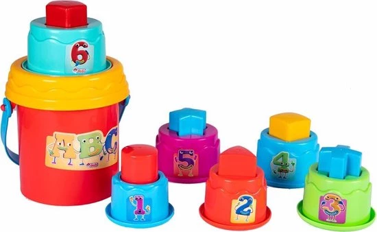 Dede- Baby Puzzel-Vrolijke Torens-12+ Maanden-12 Stuks- STEM-Non Toxic 4 Dede- Baby Puzzel-Vrolijke Torens-12+ Maanden-12 Stuks- STEM-Non Toxic - Afbeelding 2