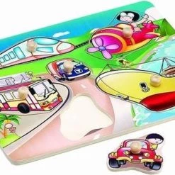 Playwood / Roel Houten Noppen Puzzel Voertuigen 6 Delig