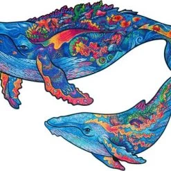 UNIDRAGON Houten Puzzel Dier - Melkachtige Walvissen - 700 Stukjes - Royal Size 52x82 Cm