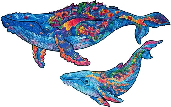 UNIDRAGON Houten Puzzel Dier - Melkachtige Walvissen - 700 Stukjes - Royal Size 52x82 Cm 3 UNIDRAGON Houten Puzzel Dier - Melkachtige Walvissen - 700 Stukjes - Royal Size 52x82 Cm