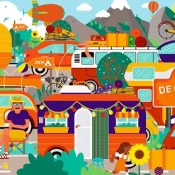 De Puzzelbox DePuzzelbox - De Camping - 1000 Stukjes Puzzel - Legpuzzel - Volwassenen