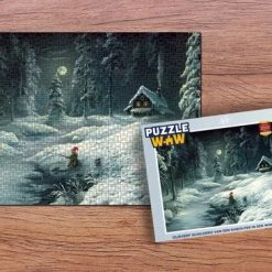 PuzzleWow Puzzel Olieverf Schilderij Van Een Kabouter In Een Winters Landschap - Legpuzzel - Puzzel 1000 Stukjes Volwassenen - Sinterklaas Cadeautjes - Sinterklaas Voor Grote Kinderen -Puzzels Verkoop 550x366 19