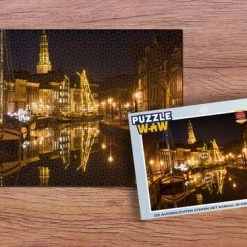 PuzzleWow Puzzel Groningen - Nacht - Lichten - Legpuzzel - Puzzel 1000 Stukjes Volwassenen - Sinterklaas Cadeautjes - Sinterklaas Voor Grote Kinderen -Puzzels Verkoop 550x366 29