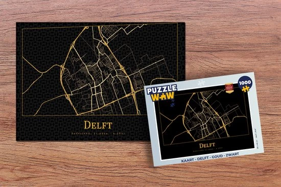 PuzzleWow Puzzel Kaart - Delft - Goud - Zwart - Legpuzzel - Puzzel 1000 Stukjes Volwassenen - Sinterklaas Cadeautjes - Sinterklaas Voor Grote Kinderen 4 PuzzleWow Puzzel Kaart - Delft - Goud - Zwart - Legpuzzel - Puzzel 1000 Stukjes Volwassenen - Sinterklaas Cadeautjes - Sinterklaas Voor Grote Kinderen - Afbeelding 2