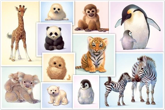 Schmidt Puzzel Wilde Babydieren - 200 Stukjes - 8+ 3 Schmidt Puzzel Wilde Babydieren - 200 Stukjes - 8+