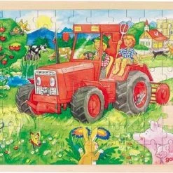 Goki Puzzel: Op De Tractor 96-delig -Puzzels Verkoop 550x368 3
