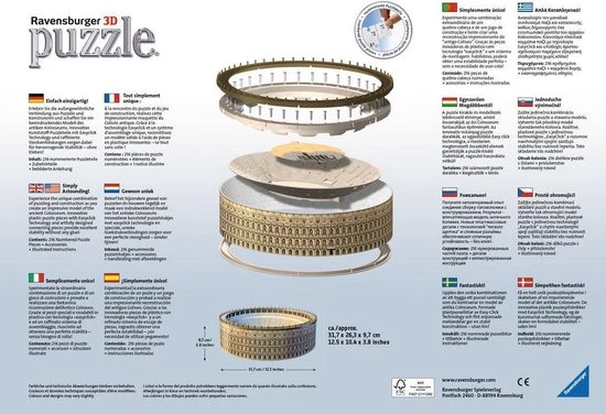 Ravensburger Colosseum - 3D Puzzel Gebouw Van 216 Stukjes 6 Ravensburger Colosseum - 3D Puzzel Gebouw Van 216 Stukjes - Afbeelding 4