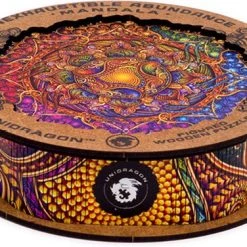 UNIDRAGON Houten Puzzel Mandala - Onuitputtelijke Overvloed - 200 Stukjes - Medium 25x25 Cm