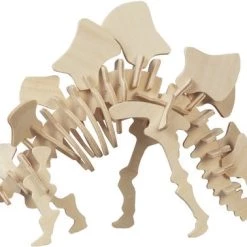 Merkloos Houten Dieren 3D Puzzel Stegosaurus Dinosaurus - Speelgoed Bouwpakket 23 X 18,5 X 0,3 Cm.