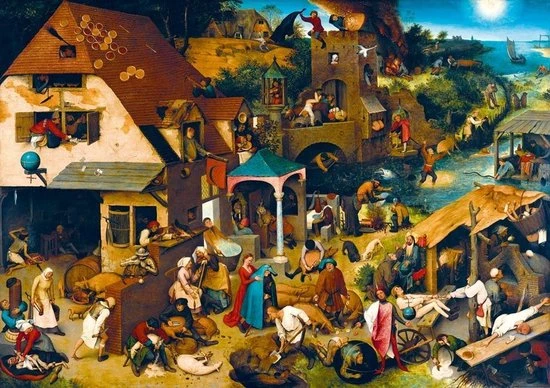 Art By BlueBird Pieter Breughel Sr. - Spreekwoorden En Gezegden, 1559 (1000 Stukjes, Kunst Puzzel) 4 Art By BlueBird Pieter Breughel Sr. - Spreekwoorden En Gezegden, 1559 (1000 Stukjes, Kunst Puzzel) - Afbeelding 2