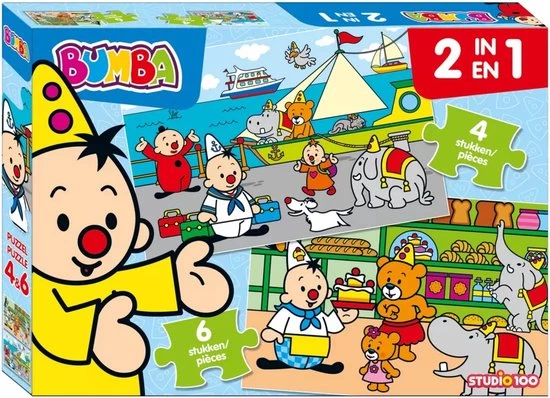 Studio 100 Bumba : 2 In 1 Puzzle (4 & 6 Pcs) 4 Studio 100 Bumba : 2 In 1 Puzzle (4 & 6 Pcs) - Afbeelding 2