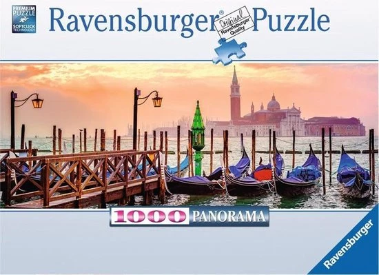 Ravensburger Puzzel Gondels In Venetië Panorama - Legpuzzel - 1000 Stukjes 6 Ravensburger Puzzel Gondels In Venetië Panorama - Legpuzzel - 1000 Stukjes - Afbeelding 4