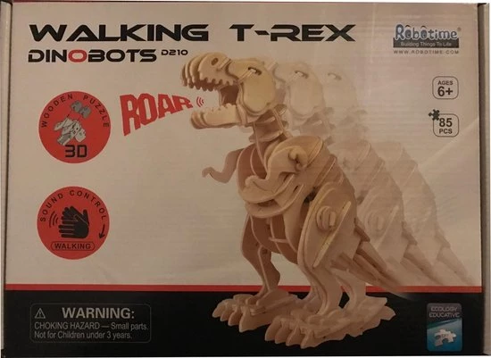 Robotime 3D Dino T-Rex Houten Puzzel 3 Robotime 3D Dino T-Rex Houten Puzzel