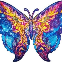 UNIDRAGON Houten Puzzel Dier - Intersterrenstelsel Vlinder - 700 Stukjes - Royal Size 60x44 Cm