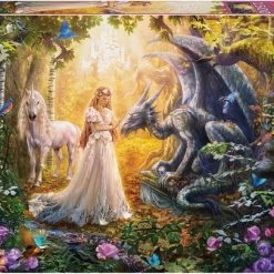 Puzzels Verkoop 10 Educa Puzzle. Dragon, Princess And Unicorn 1500 Teile