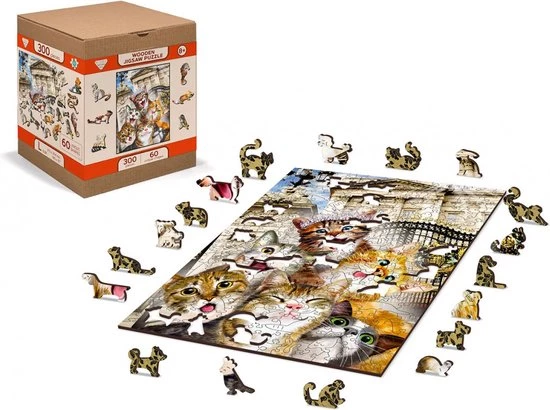 Wooden City Kittens In London (300 Stukjes) - Houten Puzzel 4 Wooden City Kittens In London (300 Stukjes) - Houten Puzzel - Afbeelding 2