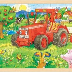 Goki Puzzel: Op De Tractor 96-delig -Puzzels Verkoop 550x412 11