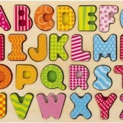 Merkloos Puzzel - Alfabet Puzzel - Hout - Leren Spelen Met Letters. Puzzel Hout - Vanaf 24 Maanden - Playing Kids