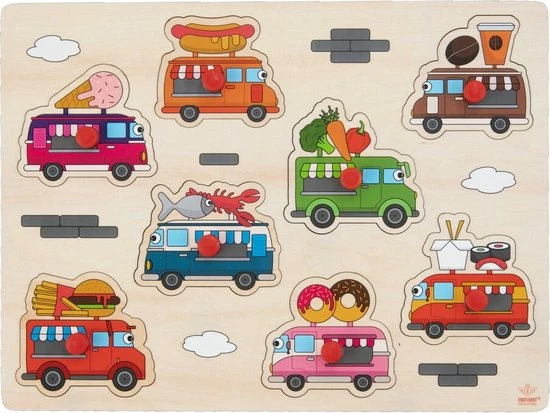 Engelhart Vormenpuzzel Foodtruck Junior 22,5 X 30 Cm Hout 9-delig 3 Engelhart Vormenpuzzel Foodtruck Junior 22,5 X 30 Cm Hout 9-delig