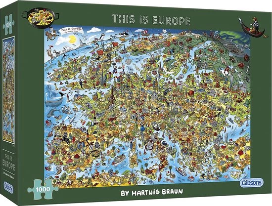 Gibsons Legpuzzel This Is Europe - Hartwig Braun (1000 Stukjes) 3 Gibsons Legpuzzel This Is Europe - Hartwig Braun (1000 Stukjes)
