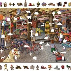 Wooden City In De Speelgoedwinkel XL - Houten Vormpuzzel - 52x37,5 Cm - 1000 Stukjes -Puzzels Verkoop 550x418