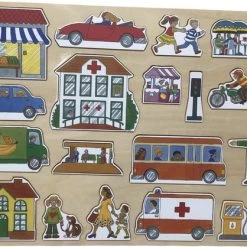 Amway Kinderpuzzel In De Stad Dubbelzijdige Puzzel Stukjes Achterkant Grote Kruising Stad