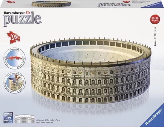 Ravensburger Colosseum - 3D Puzzel Gebouw Van 216 Stukjes 3 Ravensburger Colosseum - 3D Puzzel Gebouw Van 216 Stukjes