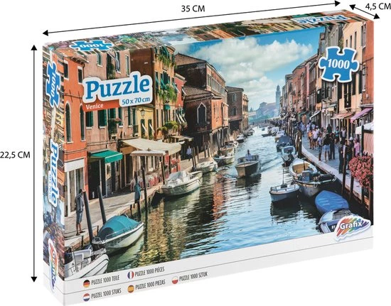 Grafix Puzzel 1000 Stukjes Volwassenen | Thema Venetië | Afmeting 50 X 70 CM | Legpuzzel | Canal Grande Venetië 7 Grafix Puzzel 1000 Stukjes Volwassenen | Thema Venetië | Afmeting 50 X 70 CM | Legpuzzel | Canal Grande Venetië - Afbeelding 5