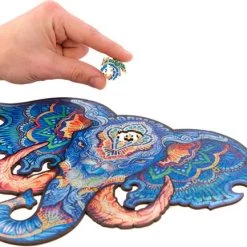 UNIDRAGON Houten Puzzel Dier - Eeuwige Olifant - 194 Stukjes - Medium 34x26 Cm -Puzzels Verkoop 550x433