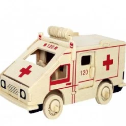 De Bouwplaats Bouwpakket 3D Puzzel Ambulance Ziekenauto- Hout