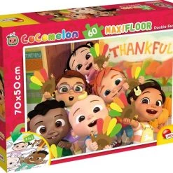 Just Games COCOMELON Vloerpuzzel - 123, Reken Op Mij - 60 Stukjes . Puzzel En Kleurplaat . Formaat 70×50