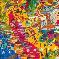 Water & Wines Puzzel Californië Wijn - Wijnkaart Californië Wijngebieden - Legpuzzel - 1000 Stukjes -Puzzels Verkoop 550x471 1