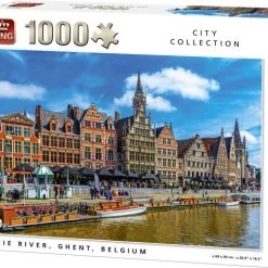 King Puzzel Leie Rivier Gent - Legpuzzel Steden 1000 Stukjes (68 X 49 Cm) Volwassenen