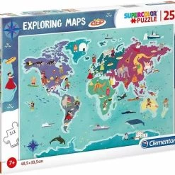 Clementoni Legpuzzel - Supercolor Puzzel Collectie - Exploring Maps, Cultuur - 250 Stukjes, Puzzels Kinderen -Puzzels Verkoop 550x488 1