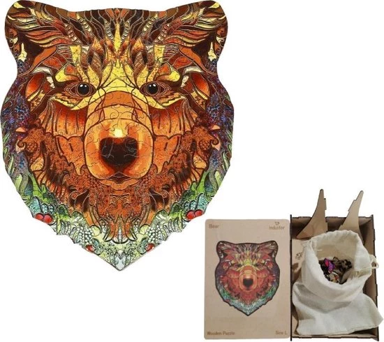 Industor® - Houten Beer Jigsaw Puzzle A3 - Dierenfiguur Puzzels - Houten Wolf Dieren Puzzel - Educatieve Puzzel In Verschillende Kleuren - Ontspanning & Relaxen - Volwassenen En Kinderen - Unieke Vorm En Creatief 3 Industor® - Houten Beer Jigsaw Puzzle A3 - Dierenfiguur Puzzels - Houten Wolf Dieren Puzzel - Educatieve Puzzel In Verschillende Kleuren - Ontspanning & Relaxen - Volwassenen En Kinderen - Unieke Vorm En Creatief