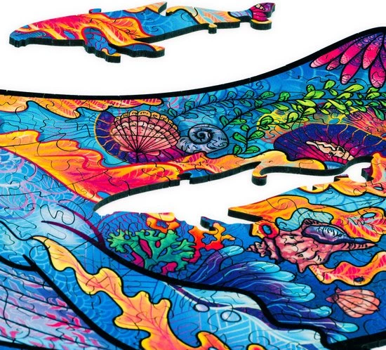 UNIDRAGON Houten Puzzel Dier - Melkachtige Walvissen - 700 Stukjes - Royal Size 52x82 Cm 9 UNIDRAGON Houten Puzzel Dier - Melkachtige Walvissen - 700 Stukjes - Royal Size 52x82 Cm - Afbeelding 7