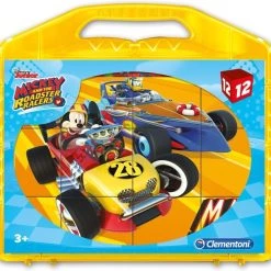 Clementoni - Puzzelblokken - Mickey And The Roadster Racers - 12 Blokken - Disney