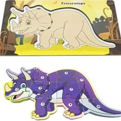 Melloniki Houten Dinosaurus Puzzel - Triceratops -Puzzels Verkoop 550x525 4
