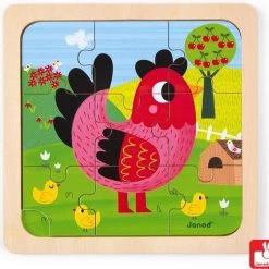 Janod Knoppuzzel Kip Violette -Puzzels Verkoop 550x530