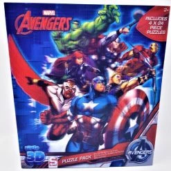 MARVEL AVENGERS PUZZEL - 3D EFFECT PUZZELS - 4 PUZZELS VAN 24 STUKJES