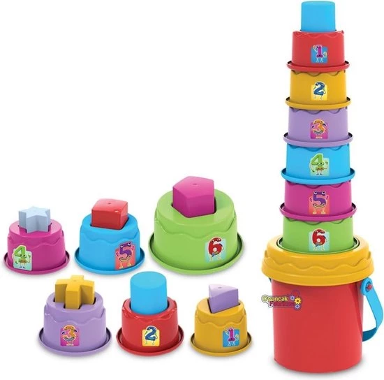 Dede- Baby Puzzel-Vrolijke Torens-12+ Maanden-12 Stuks- STEM-Non Toxic 3 Dede- Baby Puzzel-Vrolijke Torens-12+ Maanden-12 Stuks- STEM-Non Toxic