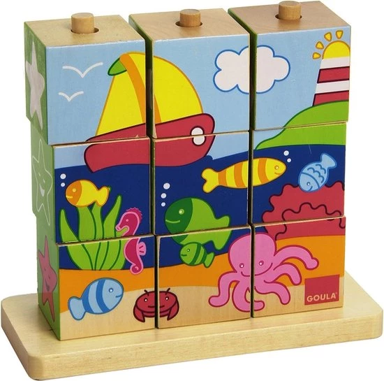 Goula Houten Stapelpuzzel Zee 4 Goula Houten Stapelpuzzel Zee - Afbeelding 2
